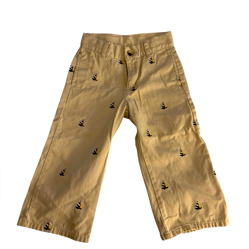 Janie and Jack Tan Chino Pants with Flat Front Design